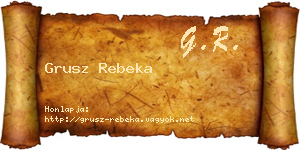 Grusz Rebeka névjegykártya